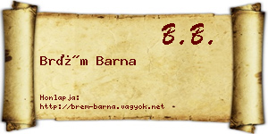 Brém Barna névjegykártya